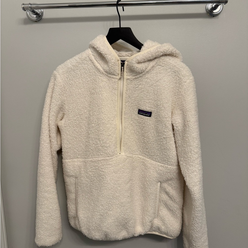 Patagonia Sherpa Fleece Hoodie Pullover Cream Women’s Medium